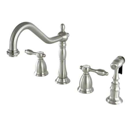 Kingston Brass KS1798TALBS Widespread Kitchen Faucet, Brushed Nickel KS1798TALBS